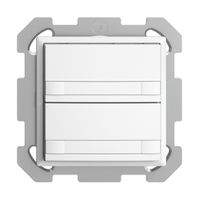 UP-KNX-Taster RGB EDUE, 250mW, o.LED, m.Papiereinlage, 2×Taste, 2×Tastenb., ws