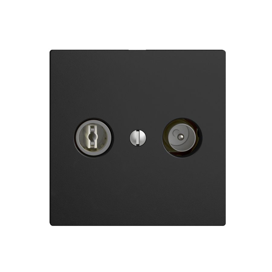 UP-TV-R-Dose EDIZIOdue 19dB schwarz Breitbanddose 5…2000MHz, F