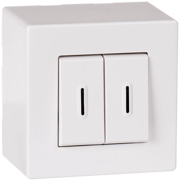 Contact à bascule lum.AP ATO AR 6A 250V blanc grd.I