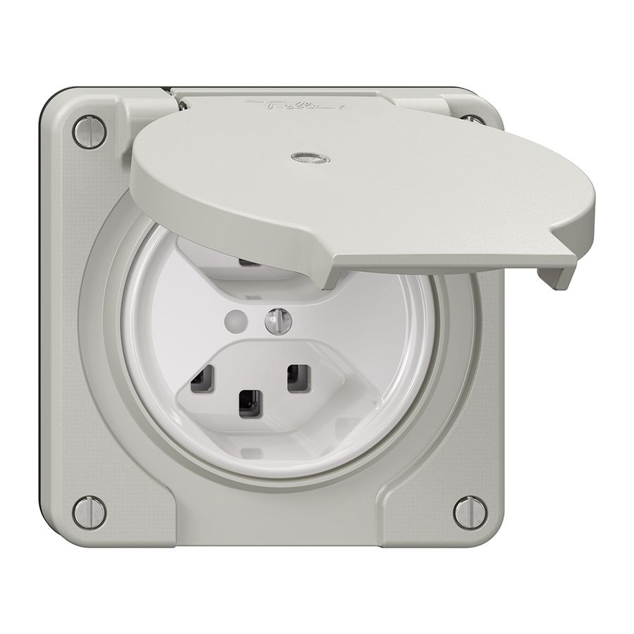 Steckdose NEVO N.CO, 2×T23, IP21, m.LED, lichtgrau