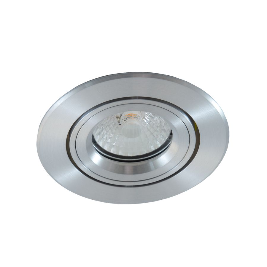 Einbauspot TRO-317, alu gebürstet mit Blattfeder, für Ausschnitt 80mm