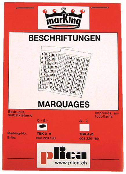 Marquage Plica TBK A-Z carnet à 810 pcs