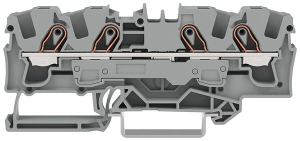 Borne de passage joignable WAGO TOPJOB S 6mm² 41A 800V Push-in 4×1 DIN35 gr/jn