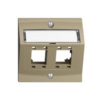 Kit de montage EDIZIOdue, avec capot de sortie oblique, pour 2×RJ45, sand
