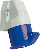 AP-Wandsteckdose CEEtyp 3L 16A IP44, 6h, Kontakte vernickelt