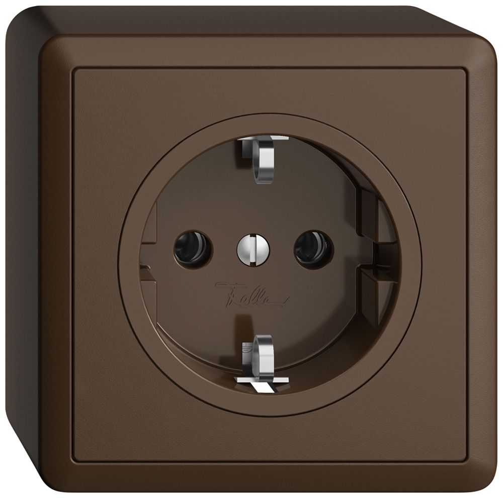 AP-Steckdose Feller EDIZIOdue Schuko 16A 230V 74×74mm coffee