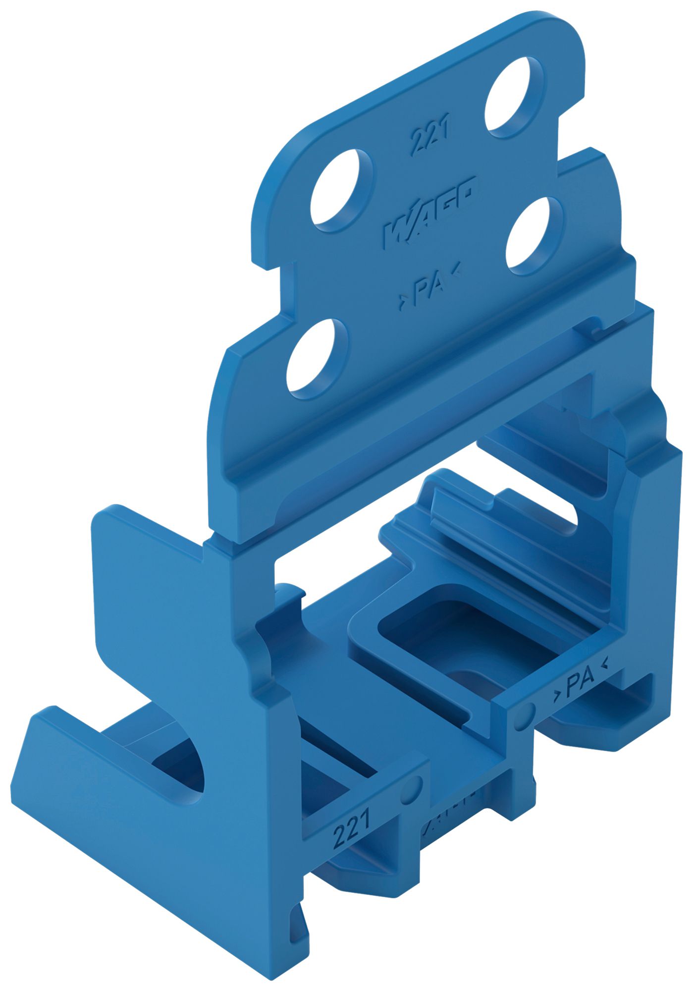 Adaptateur de fixation WAGO a.décharge de traction p.10×4mm² latérale bl