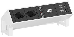 Prise multiple de table BACHMANN DESK 2 2×T13 1×USB-A 18W 1×USB-C PD 22W 0.2m bc