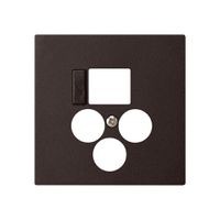 Placca frontale 3×coas+1×RJ45 kallysto multimedia R&M nero