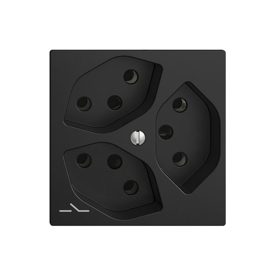 UP-Steckdose EDIZIOdue 3×T13 1×S schwarz