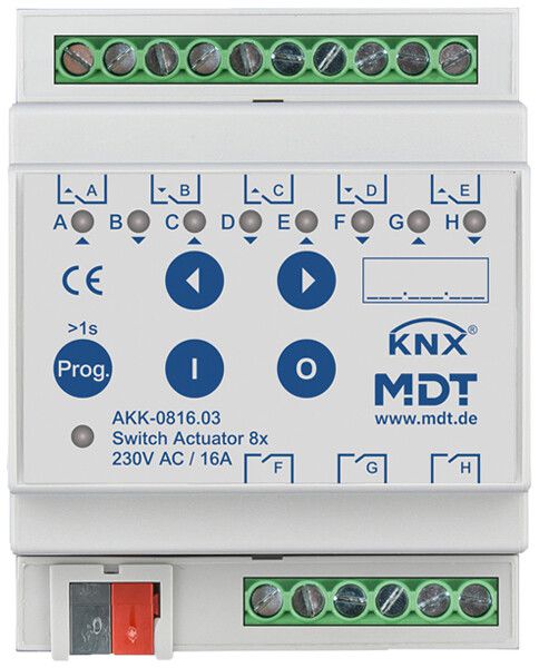 REG-Schaltaktor KNX MDT AKK-0816.03 8-Kan 16A 230VAC 4TE