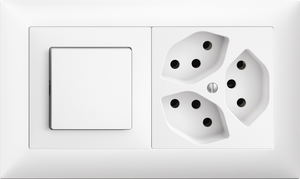 Combinaison ENC Edue 1×2, Poussoir AR + Prise 3×T13 bc