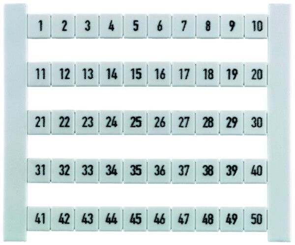 Marqueur de borne Weidmüller Dekafix 6 impression: 1…50, horizontal blanc