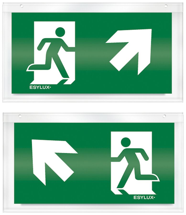 Plaque avec pictogramme ESYLUX pour SLX 2 part.flèche haut d/g