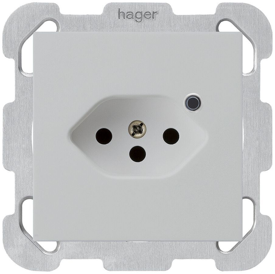 Presa INC Hager kallysto 1×T13 illuminato B grigio chiaro