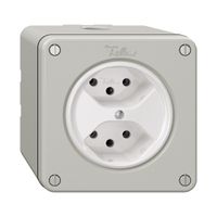 NAPU-Steckdose NEVO, 2×T13, lichtgrau