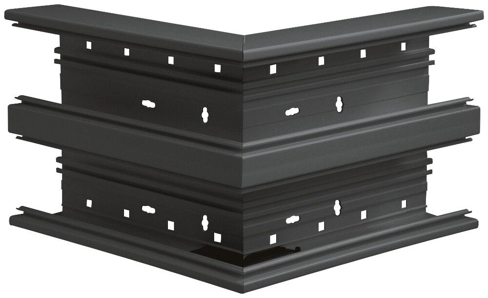 Angle extérieur Hager BR 65×210mm couvercles 2×80mm noir