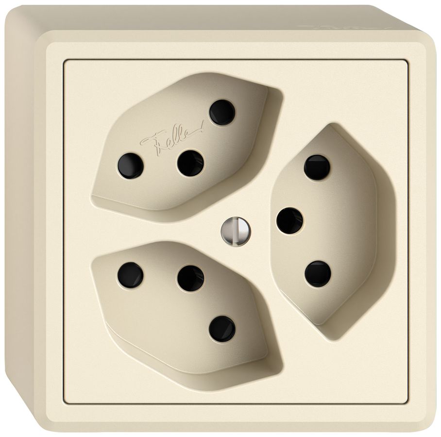 AP-Steckdose EDIZIO.liv SNAPFIX® 3×T13 mit Shutter cr