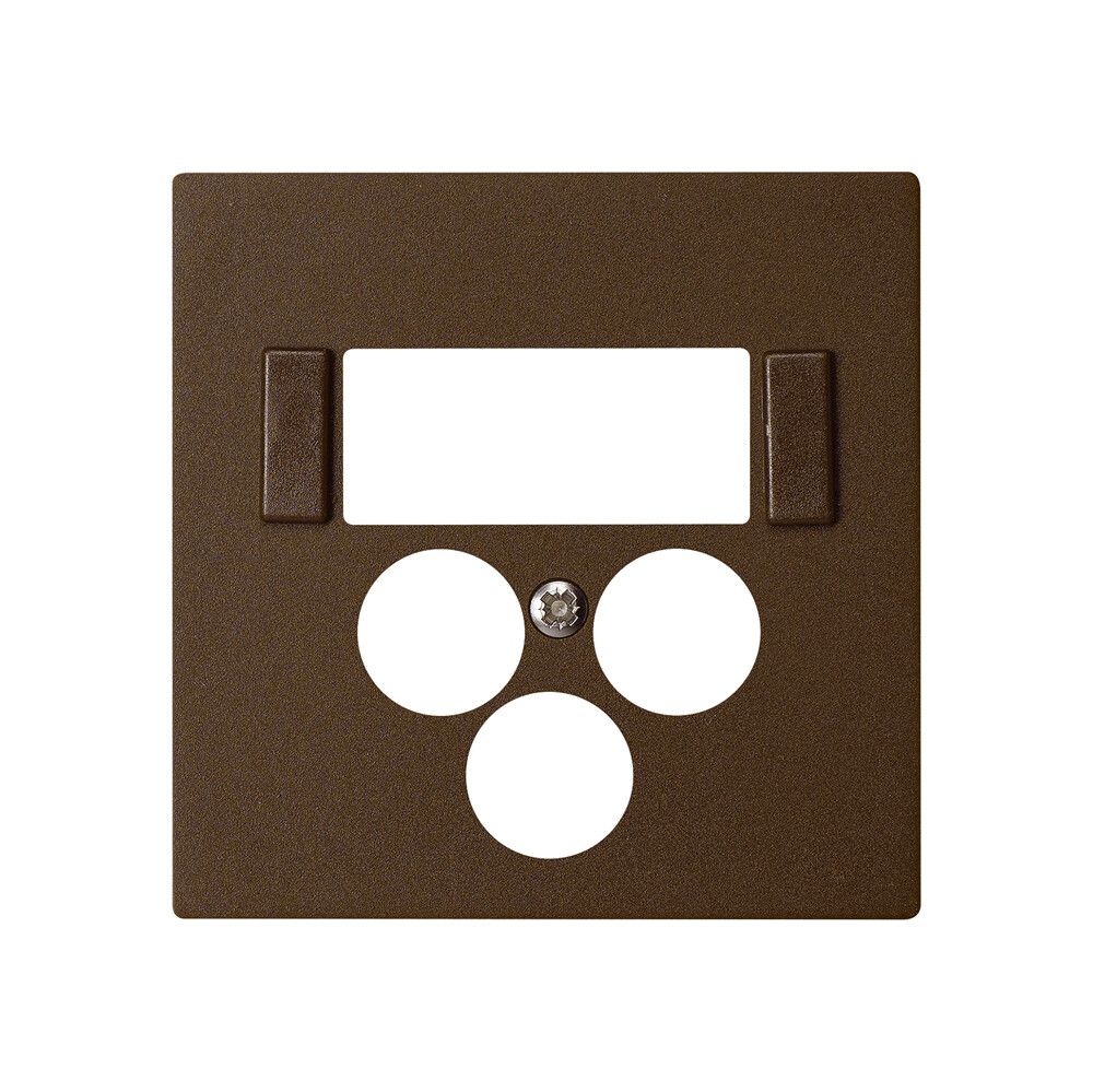 Placca frontale 3×coas+2×RJ45 kallysto multimedia R&M marrone
