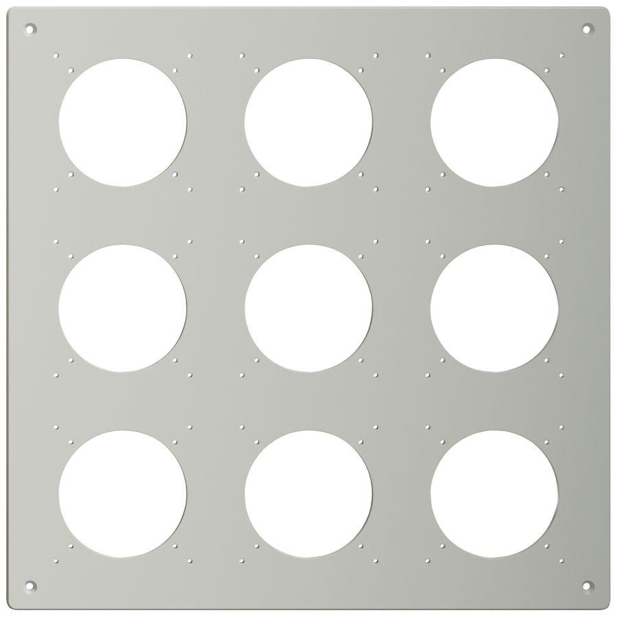 Montageplatte Feller NEVO SNAPFIX® 3×3 Ø69mm 325×325mm grau