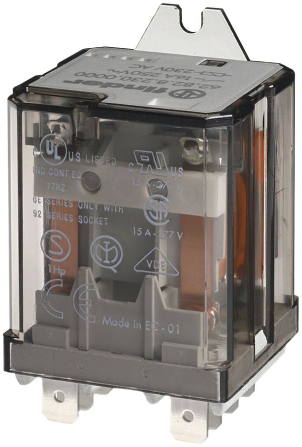 Leistungsrelais Finder 62, 2W 16A/48VAC AgCdO