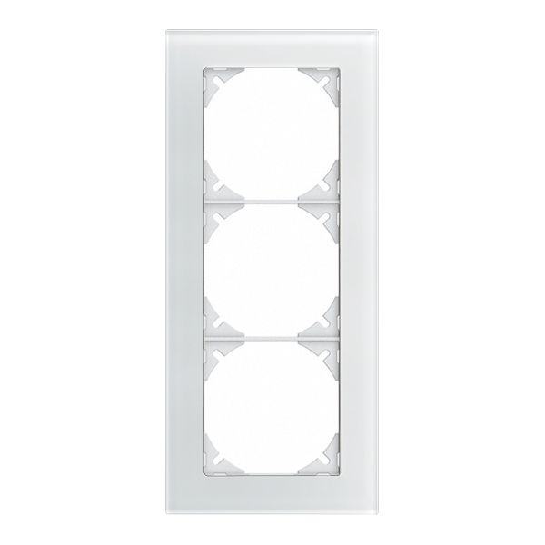Abdeckrahmen EDIZIOdue prestige 3×1 glas weiss