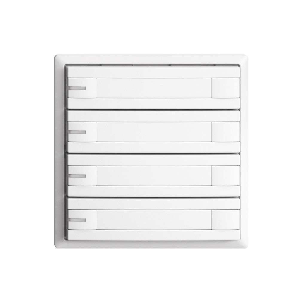 Poussoir ENC KNX 4× EDIZIOdue blanc RGB avec LED avec insert papier
