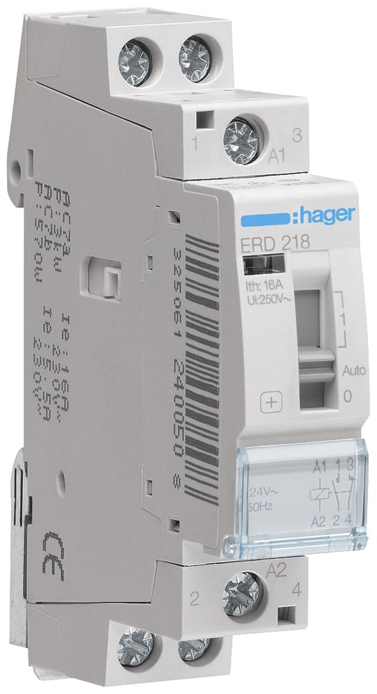 REG-Relais Hager 24VAC 1 Schliesser 1 Öffner 0 Wechsler 16A 230VAC 1TE