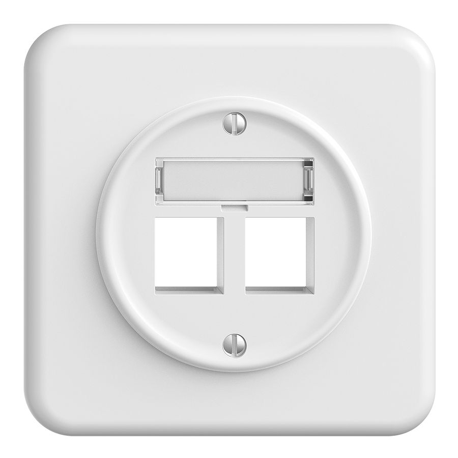 Kit montaggio ENC Sdue, uscita dritta per 2×Keystone bianco