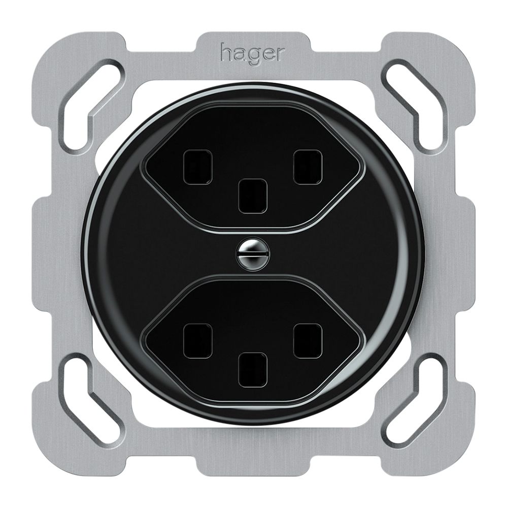 Presa INC origin 2×tipo 23 16A 230V 77×77mm nero