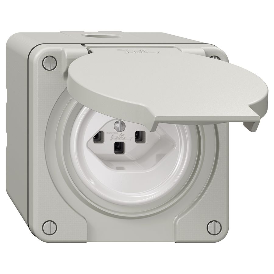 NAP-Steckdose NEVO, 1×T23, IP21, lichtgrau