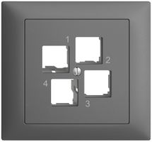 EB-Montageset EDIZIOdue FKE EASYNET S-One, für 4×RJ45, geradeauslass, dunkelgrau
