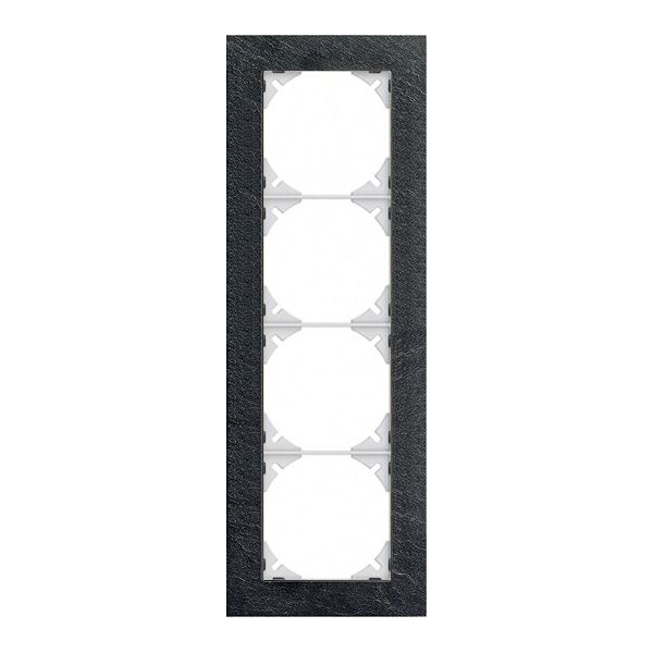 Abdeckrahmen EDIZIOdue prestige 4×1 schiefer