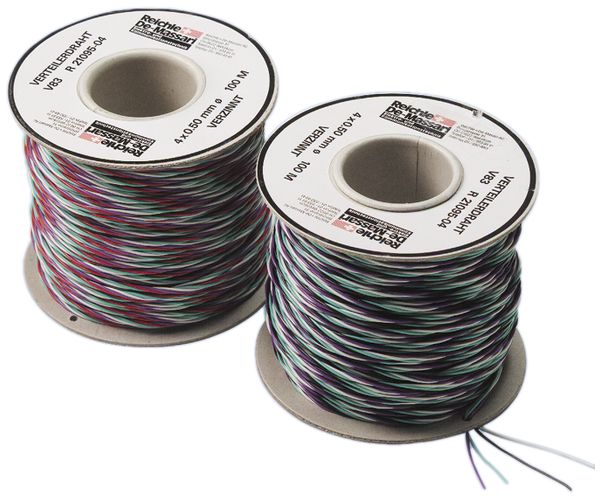 Verteilerdraht R&M V83 4×0.5mm weiss/rot/violett