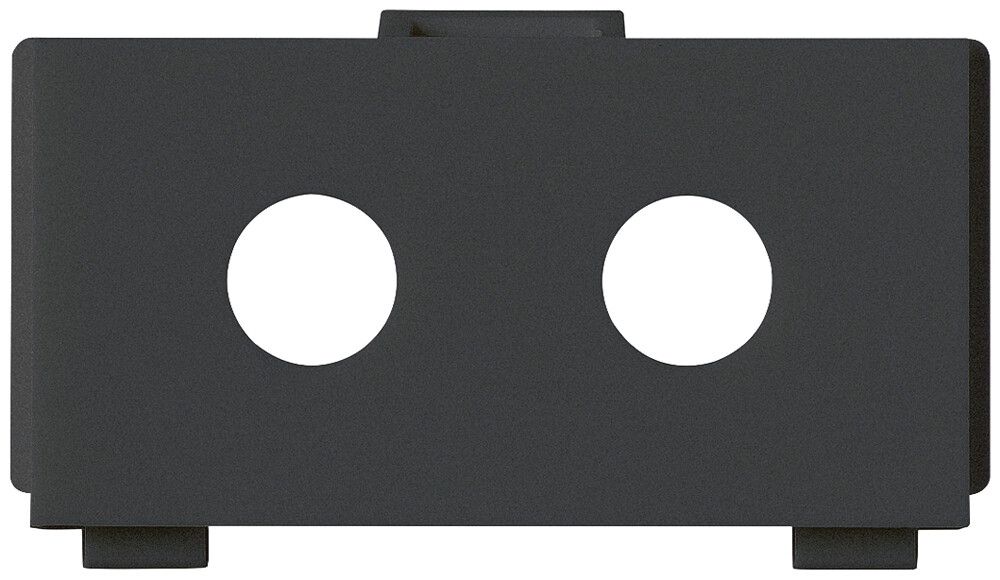 Modulo multimedia M3 vuoto per 2 buccole Chinch Ø8mm nero