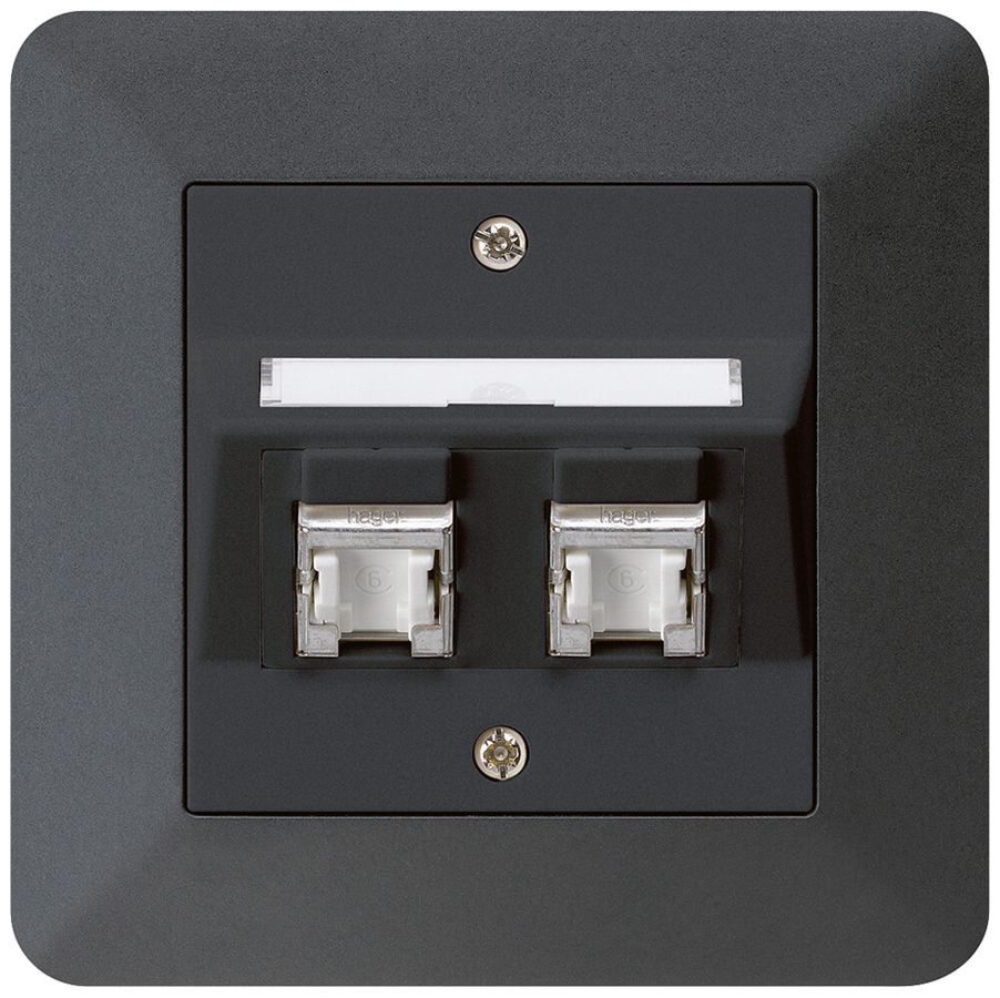 Kit di montaggio INC kallysto.trend C cat.6 2RJ45/s nero