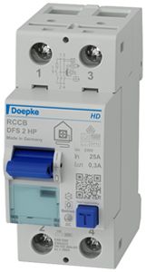 Fehlerstromschutzschalter Doepke DFS2 2P 230V 0.3A B HP 25A 6kA 2TE