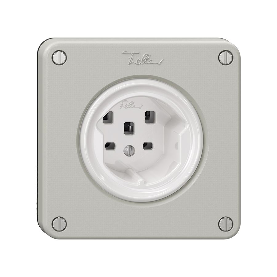 Steckdose NEVO, 1×T25, lichtgrau