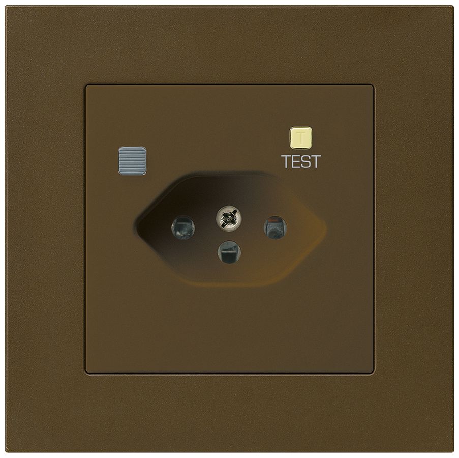 UP-Steckdose KPR T13 FI 30mA braun