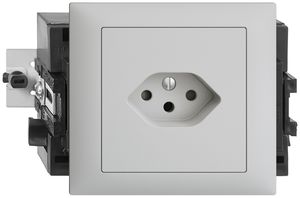 EB-Steckdose EDIZIOdue T13 hellgrau 49…69mm