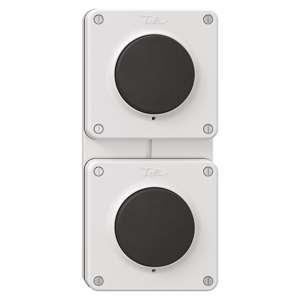 Combinaison NUP NEVO, 2×interrupteur à poussoir schéma 3/1L, blanc