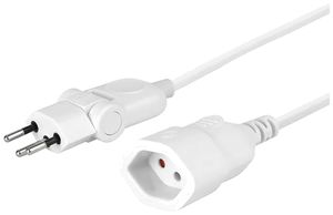 Verlängerungskabel A. Steffen PVC 10A 250V 3×1mm² Typ 12 ↔ Typ 13 0.5m weiss