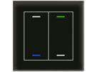 Pulsante KNX RGBW INC MDT BE-GTL2TS.01S 2t/4a temp.vetro nero "neutrale"