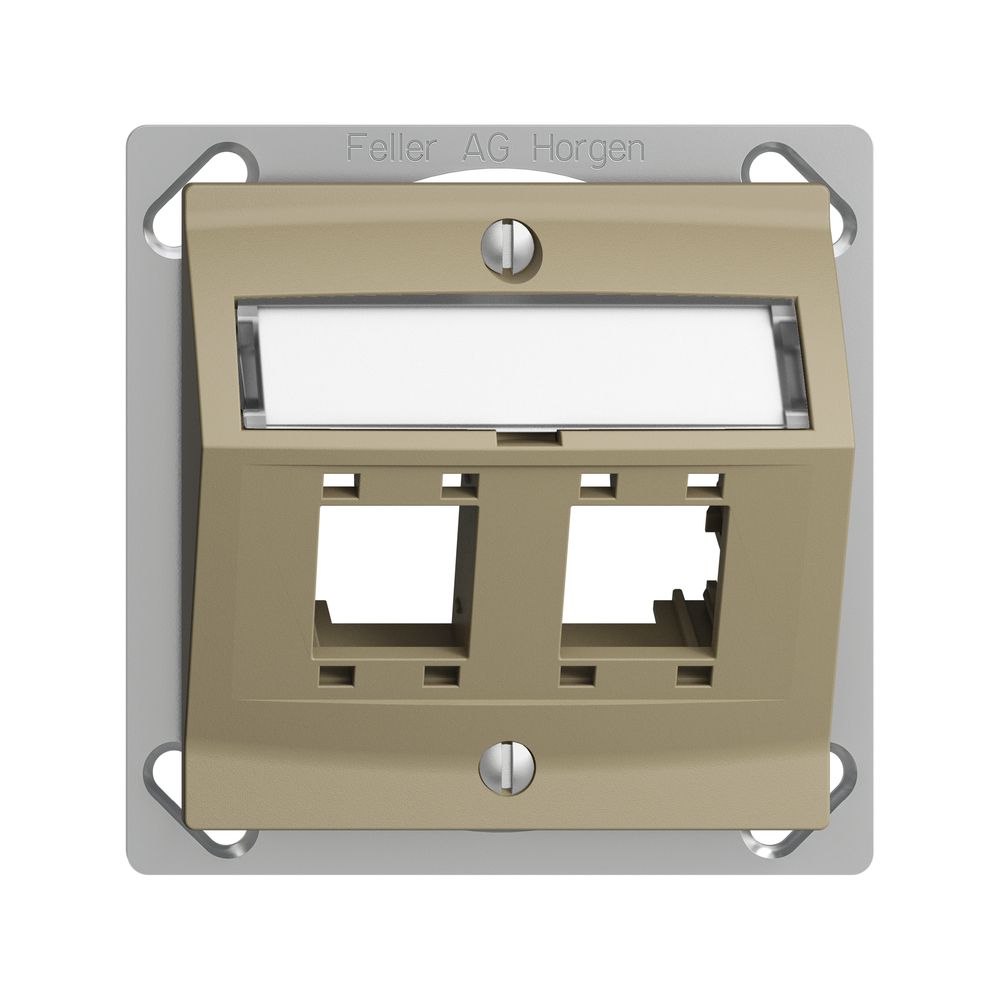 Kit de montage INC EDIZIOdue, avec capot de sortie oblique, pour 2×RJ45, sand