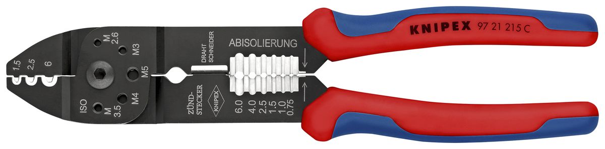 Crimpzange KNIPEX für unisolierte Kabelschuhe 215mm