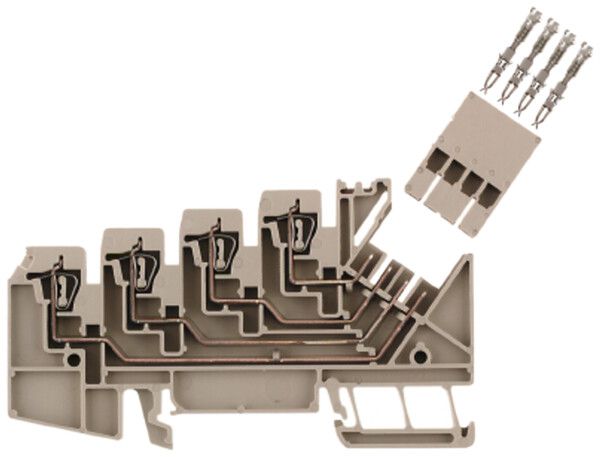 Borne multi-étage Weidmüller ZRV 1.5 connexion à ressort 1.5mm² 4 étages beige