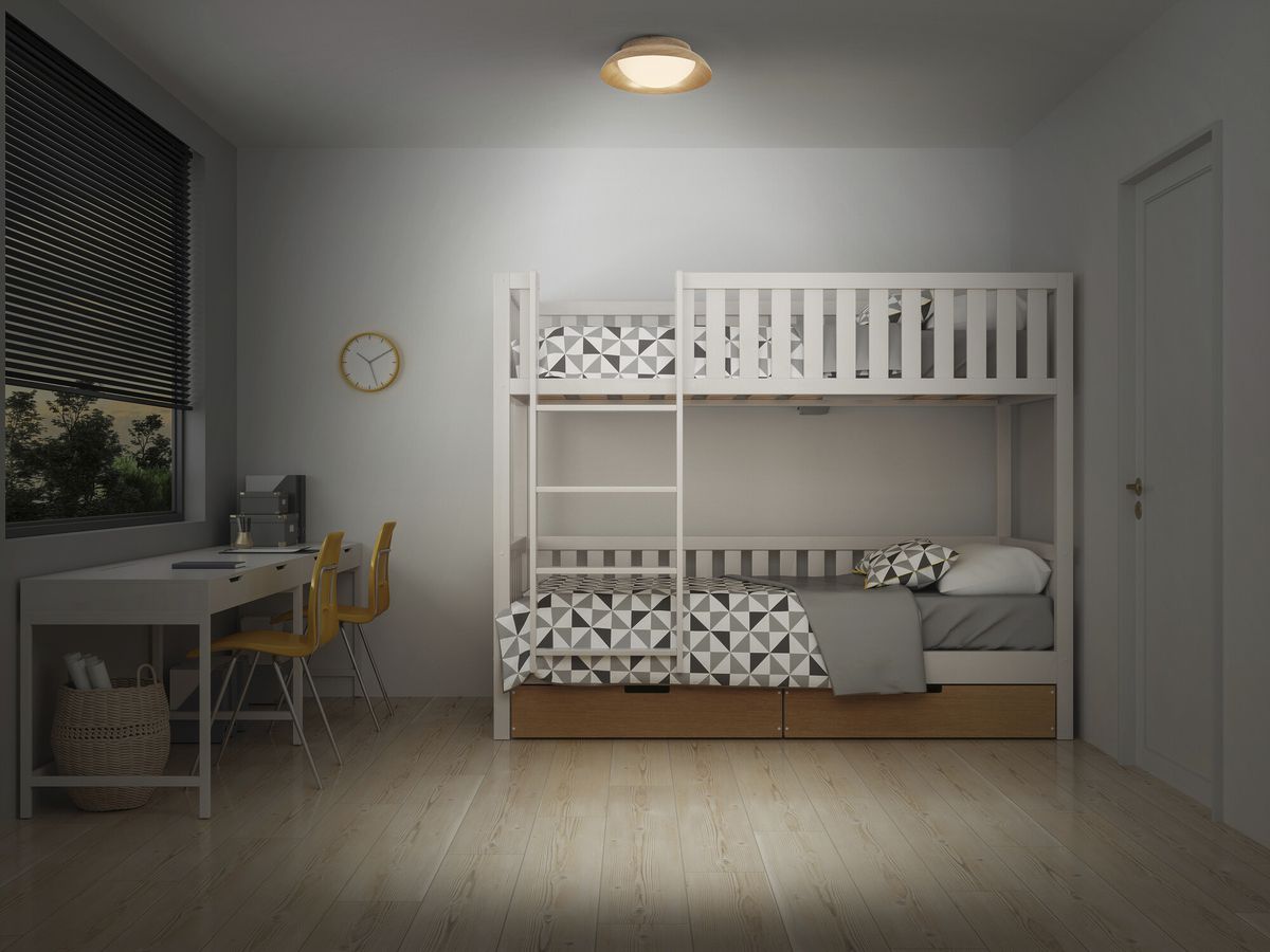 Plafonnier LEDVANCE ORBIS MILAN E27 2×0…10W Ø305mm bois