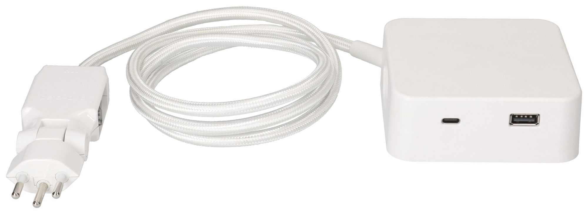 Mehrfachstecker MH Cube 3×T13 1×USB-A/1×USB-C ws Kabel 2m ws