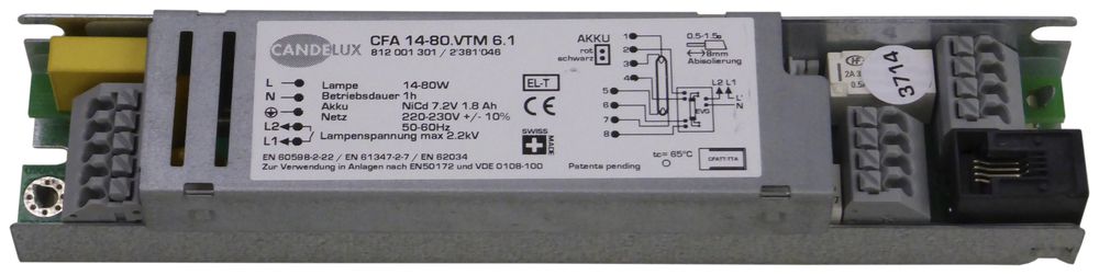 Notlichtelement für 4 Stift-FL 20…80W, T5/T8, Autotest