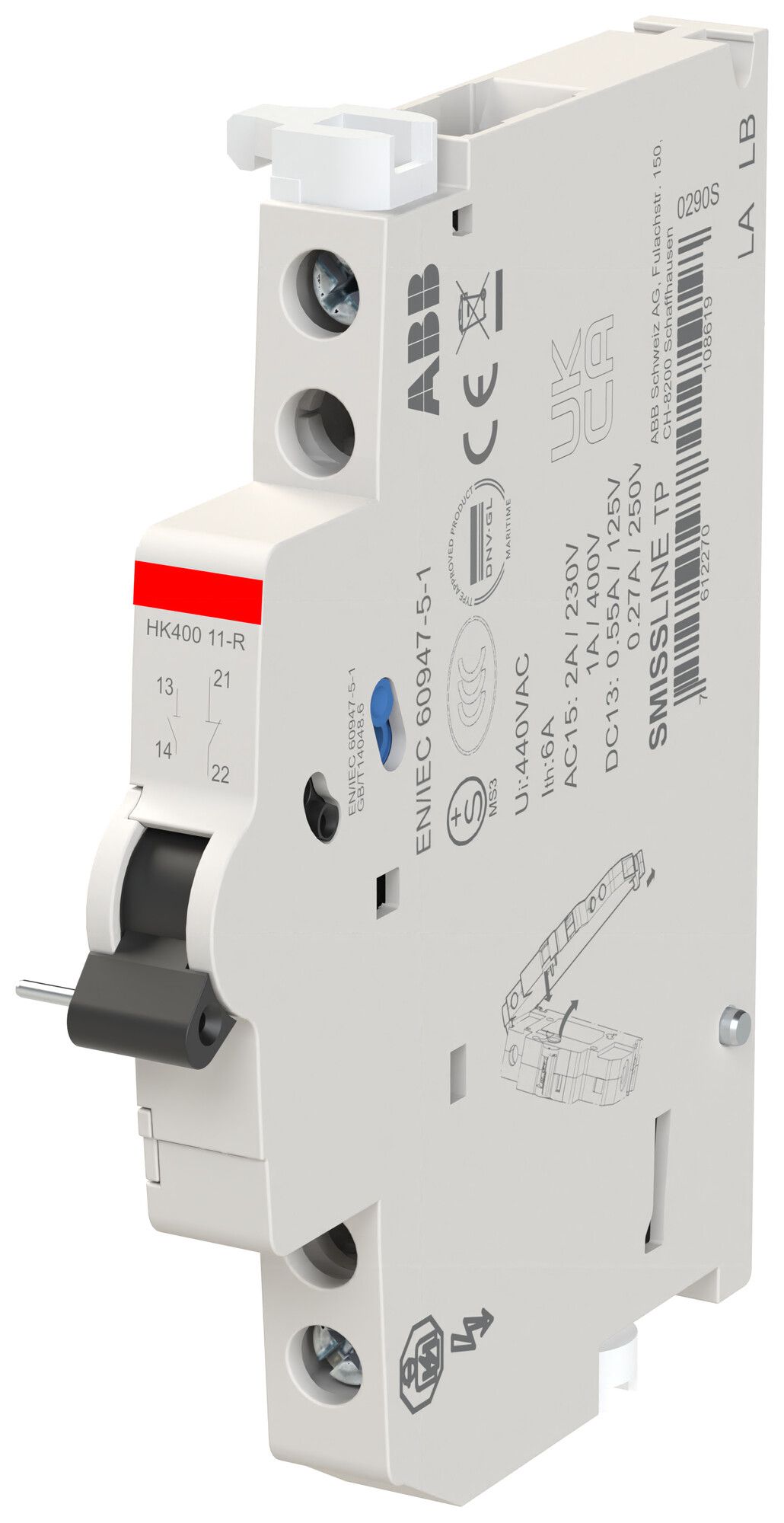 Hilfsschalter ABB SMISSLINE TP HK40011-R, 1S+1Ö, 6A/230V, rechts